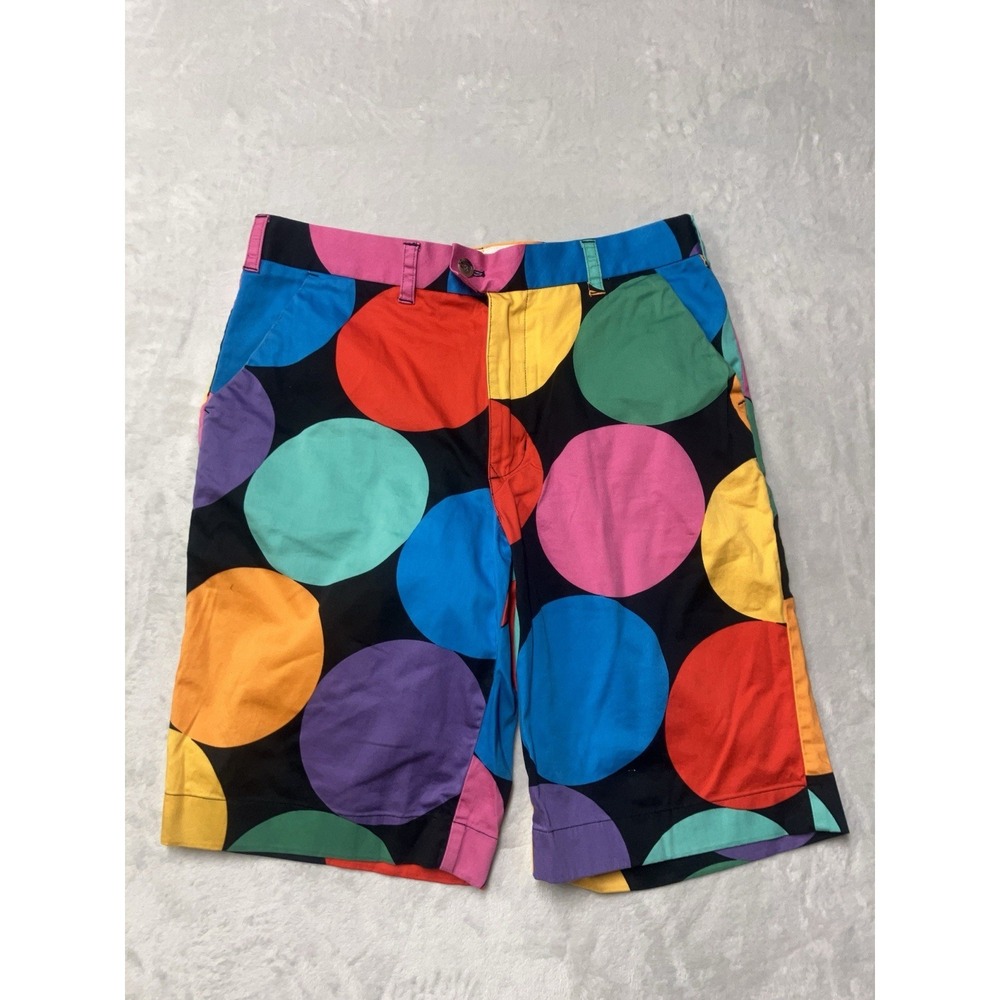 Loudmouth Golf‎ Shorts Mens 34 (33x10) Multicolor Rainbow Circle Print AOP Chino
